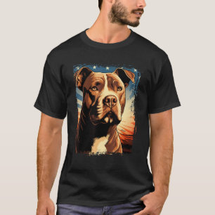 Camiseta retrato de American Pitbull Terrier EUA Pop Art pa