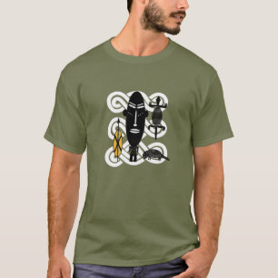 Camiseta Retrato de animais guerreiros abstrato africanos