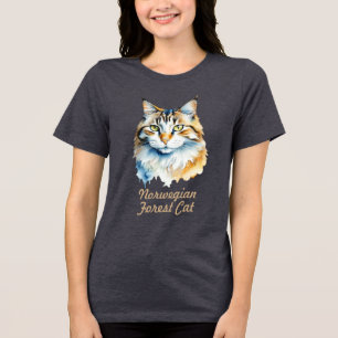 Camiseta Retrato de Aquarela da Floresta Norueguesa