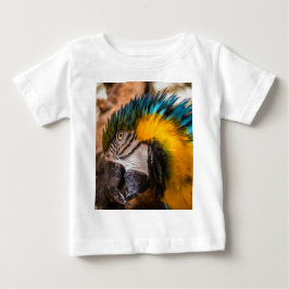 Camiseta Retrato de arara azul e amarela