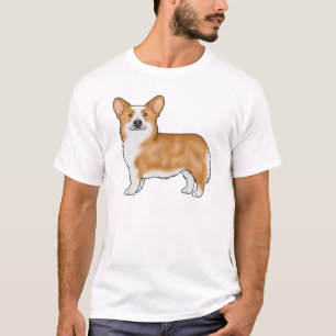 Camiseta Retrato de Arte Cão Vermelho Pembroke Welsh Corgi