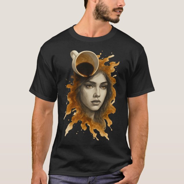 Camiseta Retrato de Arte de Café (Frente)