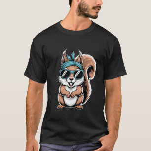Camiseta Retrato de Arte de Esquilo Animal Vida Selvagem Fl