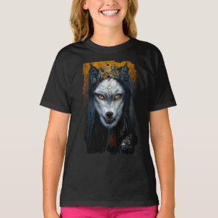 Camiseta Retrato de Arte Digital de um Lobisomem