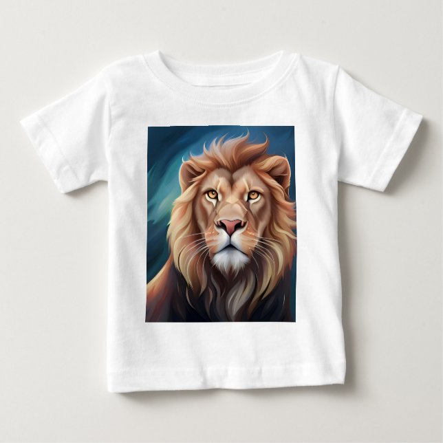 Camiseta Retrato de Arte Digital Lion (Frente)