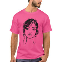 Retrato de Arte Linear de Rosto Feminino Minimalis