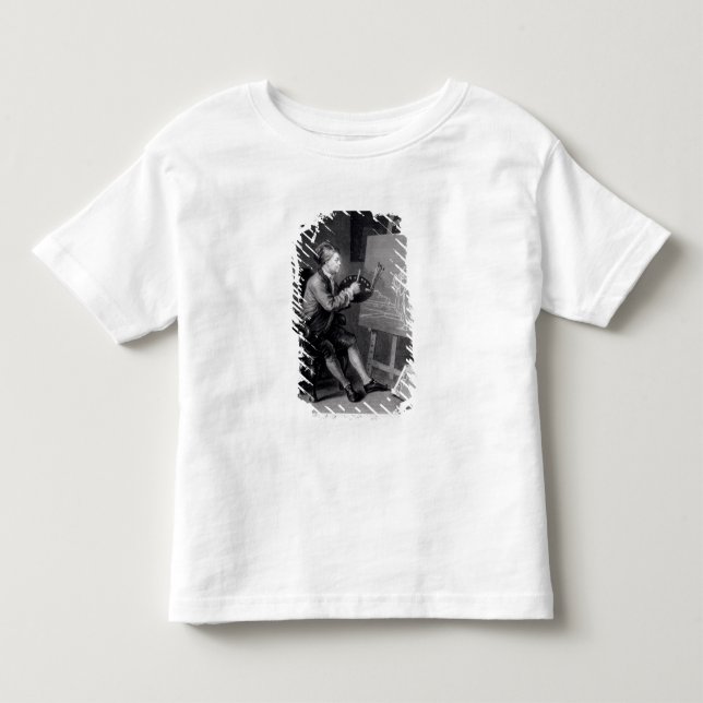 Camiseta Retrato de auto que pinta o musa cómico (Frente)