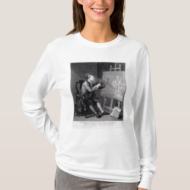 Camiseta Retrato de auto que pinta o musa cómico (Frente)
