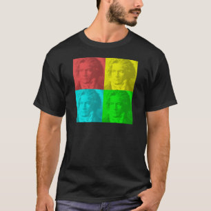 Camiseta Retrato De Beethoven Em Quadrados
