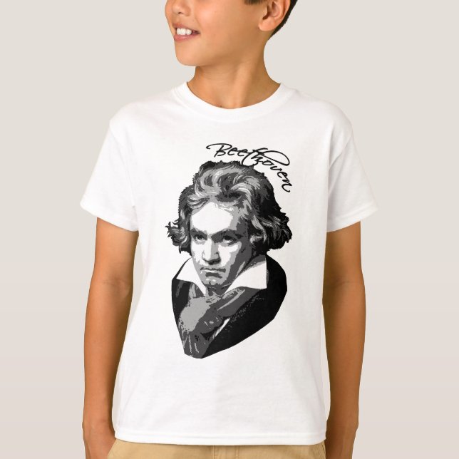 Camiseta Retrato de Beethoven em T-shirts, Mugs, presentes (Frente)