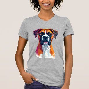 Camiseta Retrato de Boxer Vintage Color Splash Pop Art Il