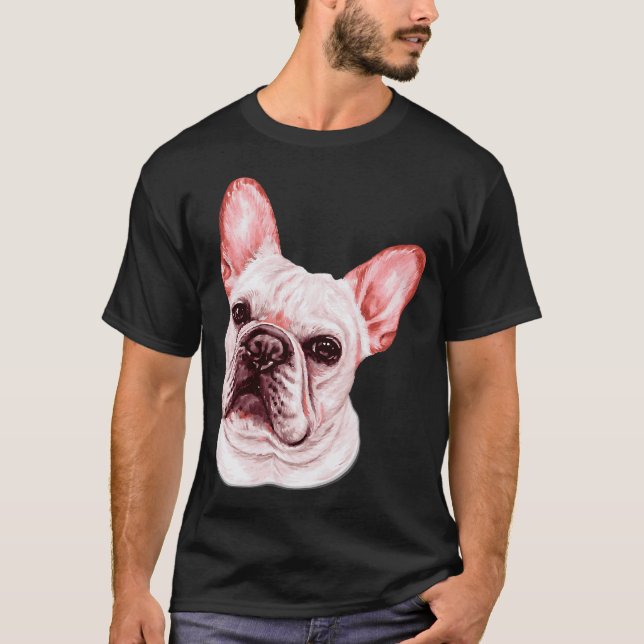 Camiseta Retrato de Bulldog Francês (Frente)