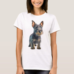 Camiseta Retrato de Cachorrinho Desgrenhado de Terrier Esco