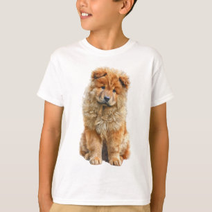 Camiseta Retrato de Cachorrinho Fofo de Chow Chow Dourado p