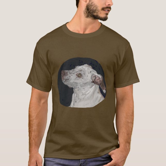 Camiseta Retrato de cachorrinho Pit bull  (Frente)