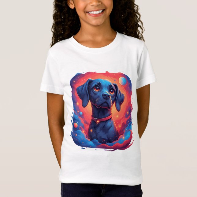 Camiseta Retrato de Cachorro Adorável (Frente)