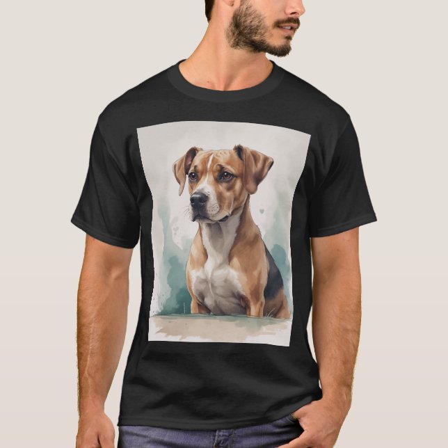 Camiseta Retrato de Cachorro Aquarela (Frente)
