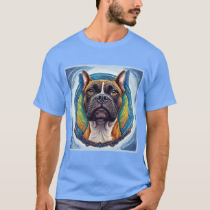 Camiseta Retrato de Cachorro Arte Abstrata
