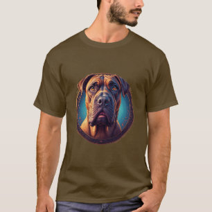 Camiseta Retrato de Cachorro Arte Abstrata