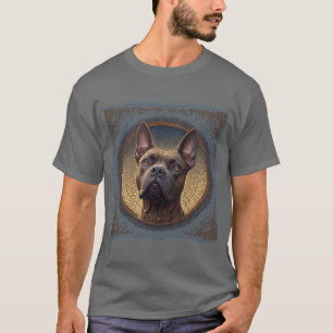 Camiseta Retrato de Cachorro Arte Abstrata