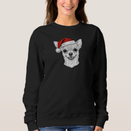 Camiseta Retrato de Cachorro Chihuahua de Natal Papai Noel