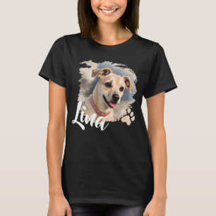 Camiseta Retrato de Cachorro em Aquarela com Pincelada Artí