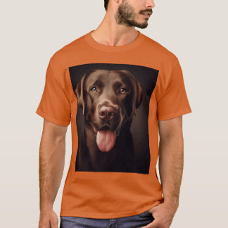 Camiseta Retrato de cachorro Labrador Chocolate família