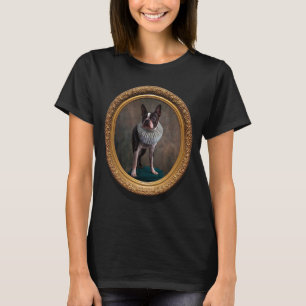 Camiseta Retrato de Cachorro Pintura em Boston Terrier Rena