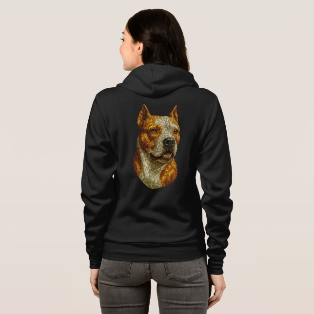 Camiseta Retrato de Cachorro Pitbull (Parte Traseira Completa)