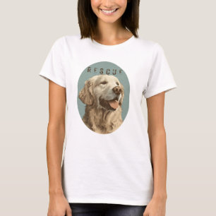Camiseta Retrato de Cachorro Resgatado Golden Retriever Vin