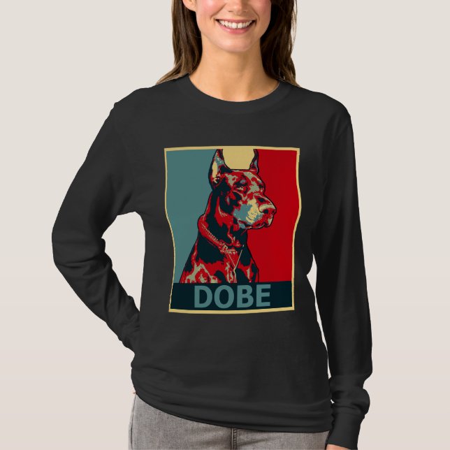 Camiseta Retrato De Cão Aestético Doberman (Frente)