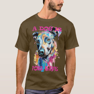 Camiseta Retrato De Cão grafite Um Cachorro É Para A Vida 3