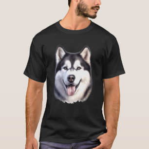 Camiseta Retrato de Cão Husky Siberiano