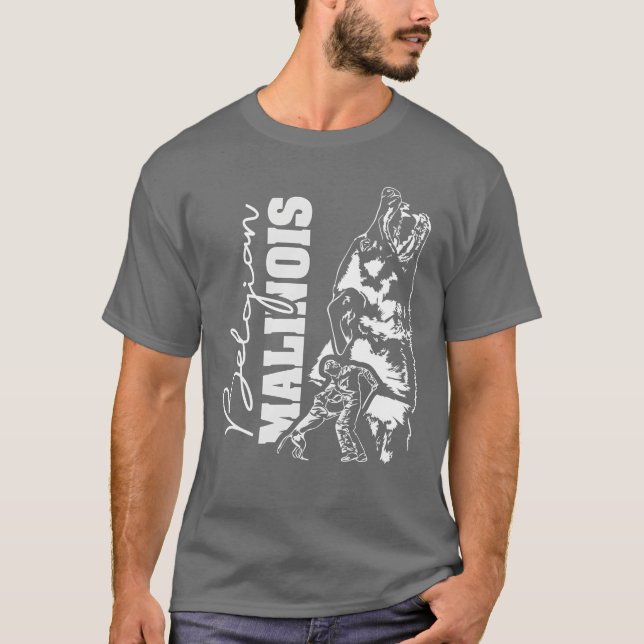 Camiseta Retrato de cão malinois belga (Frente)