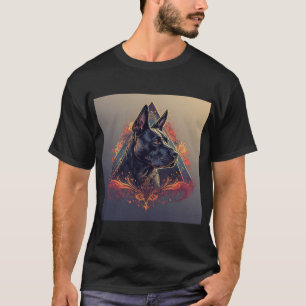 Camiseta Retrato de Cão Preto Elegante