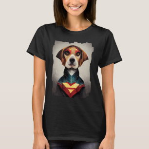 Camiseta Retrato de Cão Super-Herói Beagle