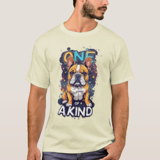 Camiseta Retrato de Cão Único com Cores Intensas