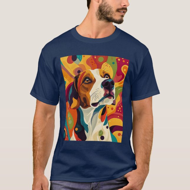 Camiseta Retrato de Cão Vivo - Fusão de Arte e Amor de Pooc (Frente)