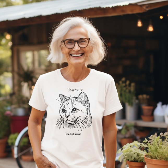 Camiseta Retrato de Cat Chartreux (Criador carregado)
