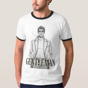 Camiseta Retrato de Cavalheiro com Cachimbo