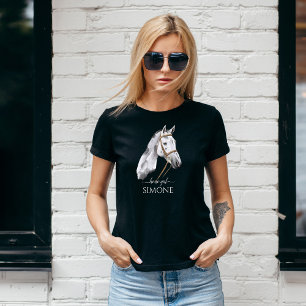 Camiseta Retrato de cavalo branco Appaloosa equestre