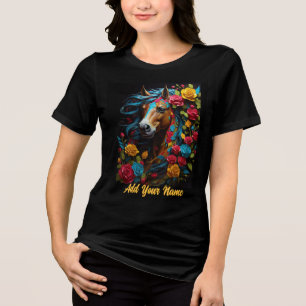 Camiseta Retrato de Cavalo em Arte Pop Vibrante