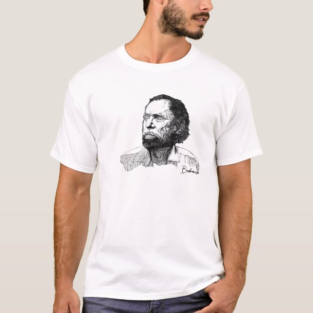 Camiseta Retrato de Charles Bukowski (Frente)