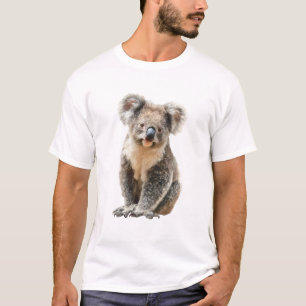 Camiseta Retrato de Coala Fofo Pelo Cinza Grizzly para Home