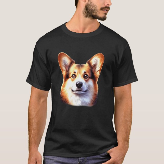 Camiseta Retrato de Corgi (Frente)