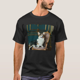 Camiseta Retrato de Corgi de Sua Alteza Real Cães Pembroke