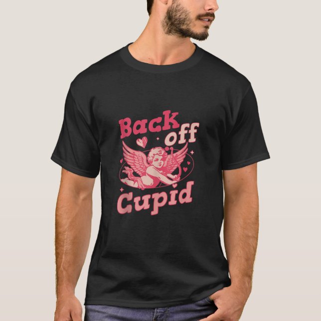 Camiseta Retrato de Cupid Anti-Dia de os namorados Funny Re (Frente)