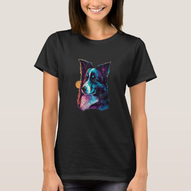 Camiseta Retrato de doce cão Border Collie_8 (Frente)