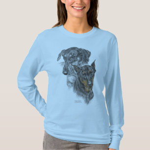 Camiseta Retrato de Dois Dobermans