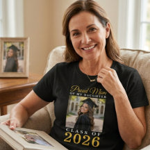 Retrato de Formatura Preto e Dourado de Filha de M